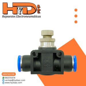 Regulador de caudal neumático para manguera 4, 6 , 8 , 10 , 12 mm