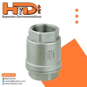 Válvula check en acero inoxidable vertical de 1/4 - 3/8 - 1/2 - 3/4 y 1"